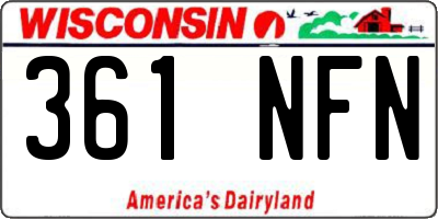 WI license plate 361NFN