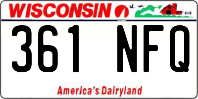 WI license plate 361NFQ