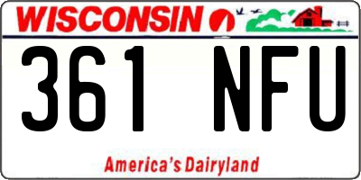 WI license plate 361NFU