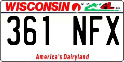 WI license plate 361NFX