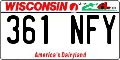 WI license plate 361NFY