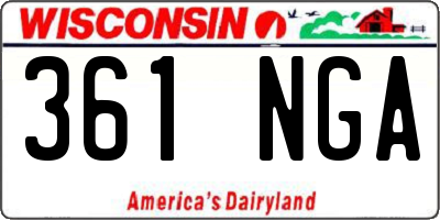 WI license plate 361NGA