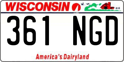 WI license plate 361NGD