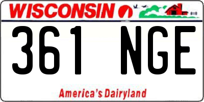 WI license plate 361NGE