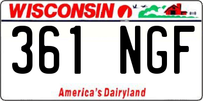 WI license plate 361NGF