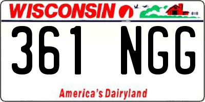 WI license plate 361NGG