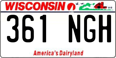 WI license plate 361NGH