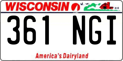 WI license plate 361NGI
