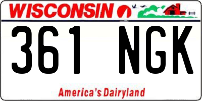 WI license plate 361NGK