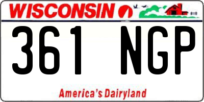 WI license plate 361NGP