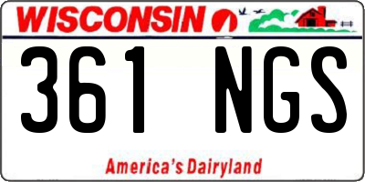 WI license plate 361NGS