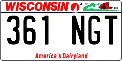 WI license plate 361NGT
