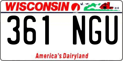 WI license plate 361NGU