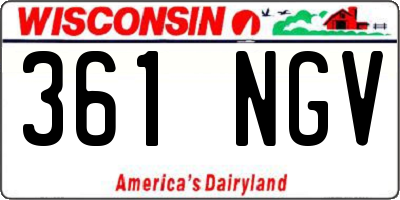 WI license plate 361NGV