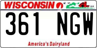WI license plate 361NGW