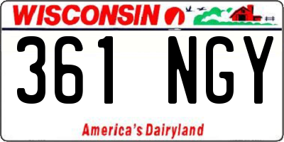 WI license plate 361NGY