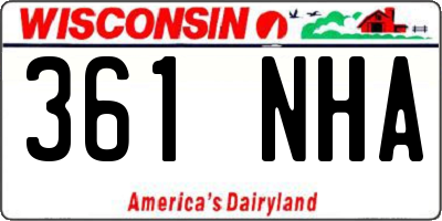 WI license plate 361NHA