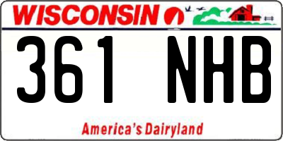 WI license plate 361NHB