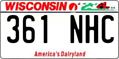 WI license plate 361NHC