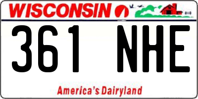 WI license plate 361NHE