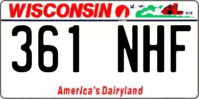 WI license plate 361NHF