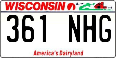 WI license plate 361NHG