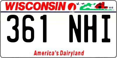WI license plate 361NHI