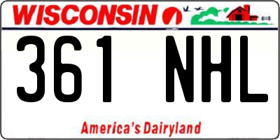 WI license plate 361NHL