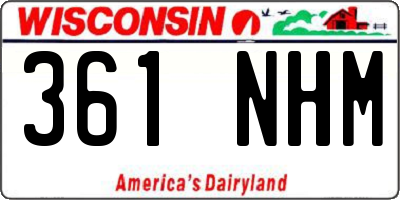 WI license plate 361NHM