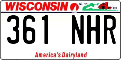 WI license plate 361NHR
