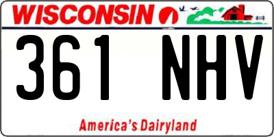 WI license plate 361NHV
