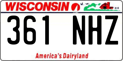 WI license plate 361NHZ