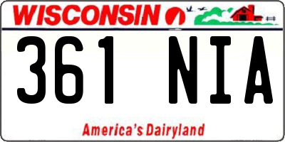 WI license plate 361NIA