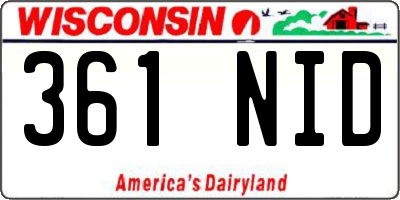 WI license plate 361NID