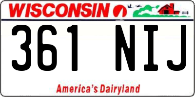 WI license plate 361NIJ