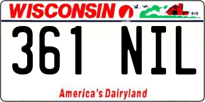 WI license plate 361NIL