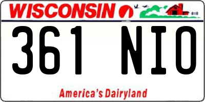 WI license plate 361NIO