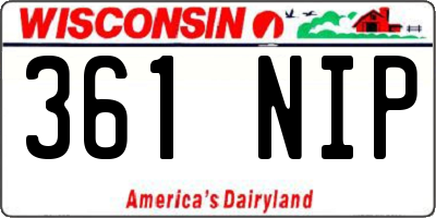 WI license plate 361NIP