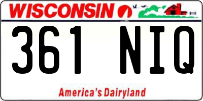 WI license plate 361NIQ