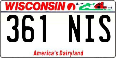 WI license plate 361NIS
