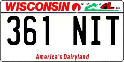 WI license plate 361NIT