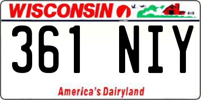 WI license plate 361NIY