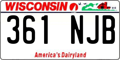 WI license plate 361NJB