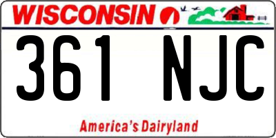 WI license plate 361NJC