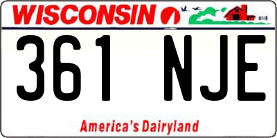 WI license plate 361NJE