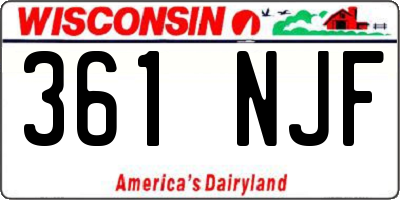 WI license plate 361NJF