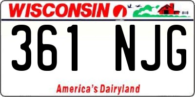 WI license plate 361NJG