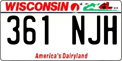 WI license plate 361NJH
