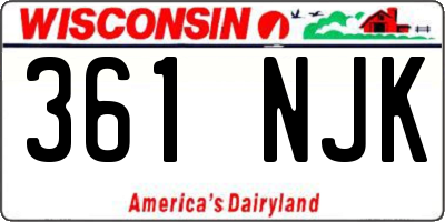 WI license plate 361NJK