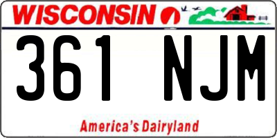 WI license plate 361NJM